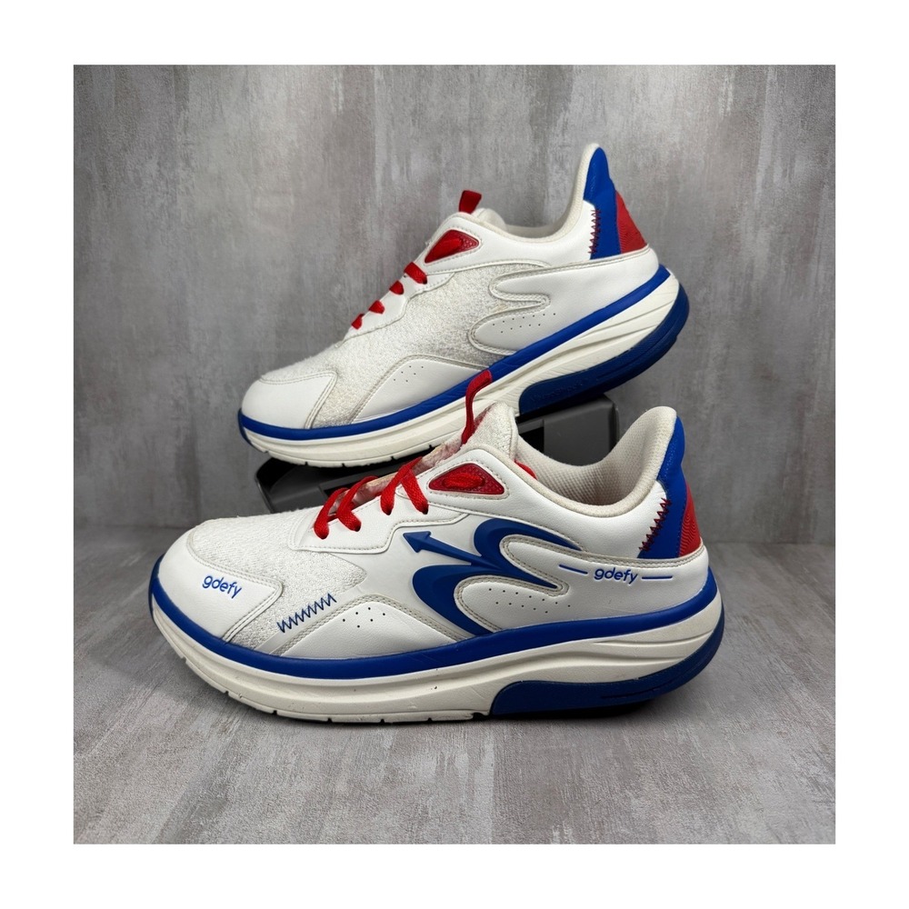 Gravity Defyer G-Defy Mens Walking Shoes White Blue Red TB9037MWU-W Size 11